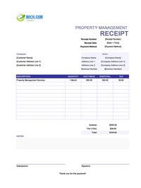 property management receipt template canada