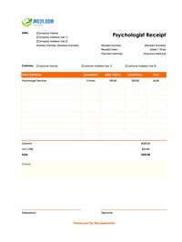 psychologist receipt template canada