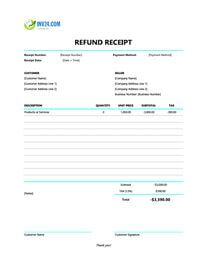 refund receipt template canada