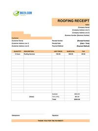 roofing receipt template canada