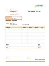 sample restaurant receipt template canada