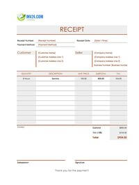 simple receipt template canada