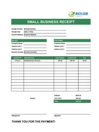 small business receipt template canada