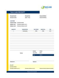 taxi cab receipt template canada