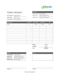 ticket receipt template canada