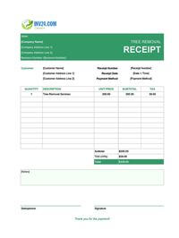 tree removal receipt template canada