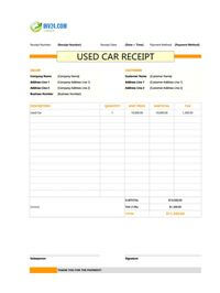 used car receipt template canada