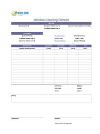 window cleaning receipt template canada