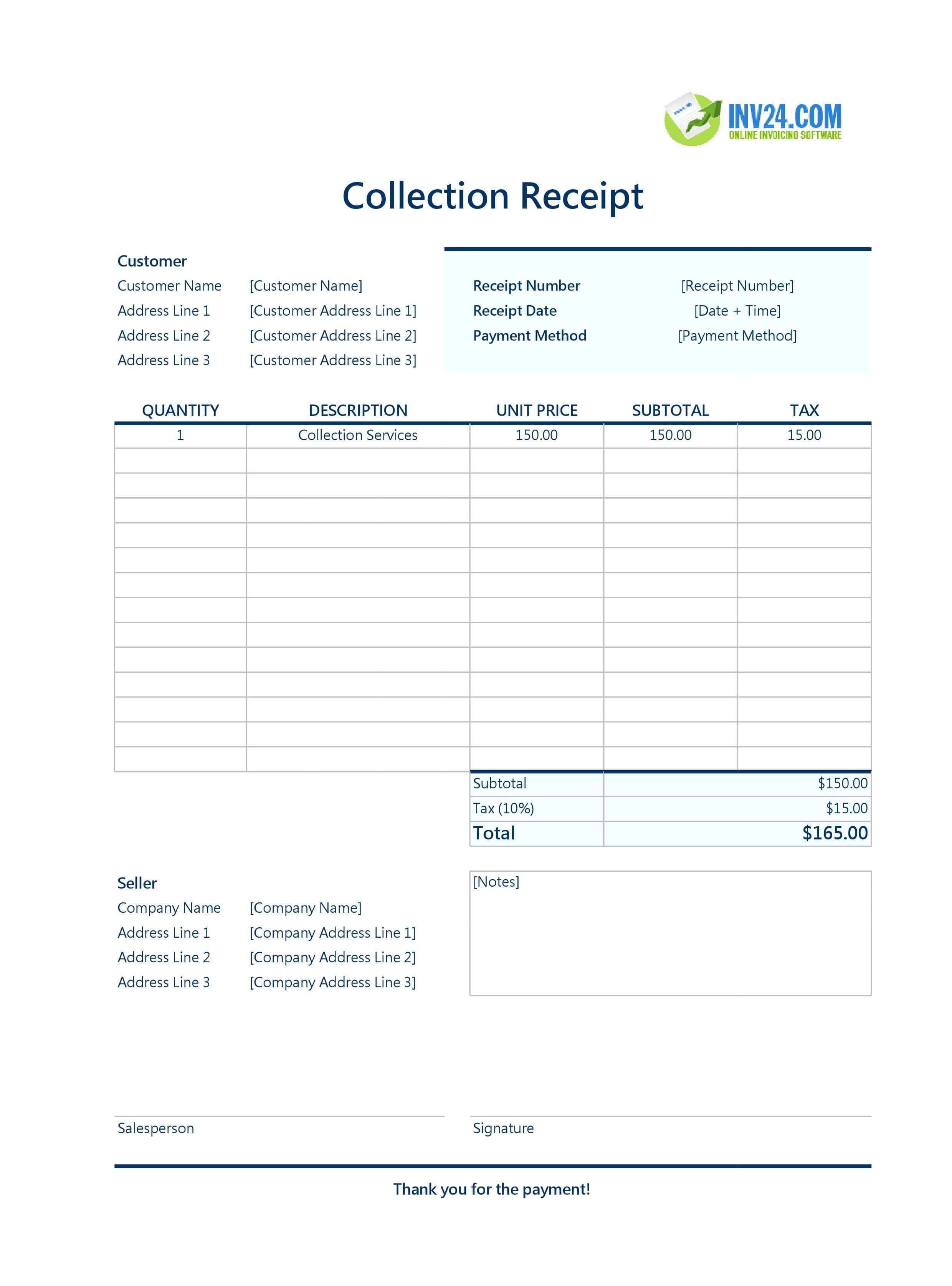 Collection Receipt Template (Excel / Google Sheets) Collection Receipt Template (Excel / Google Sheets)