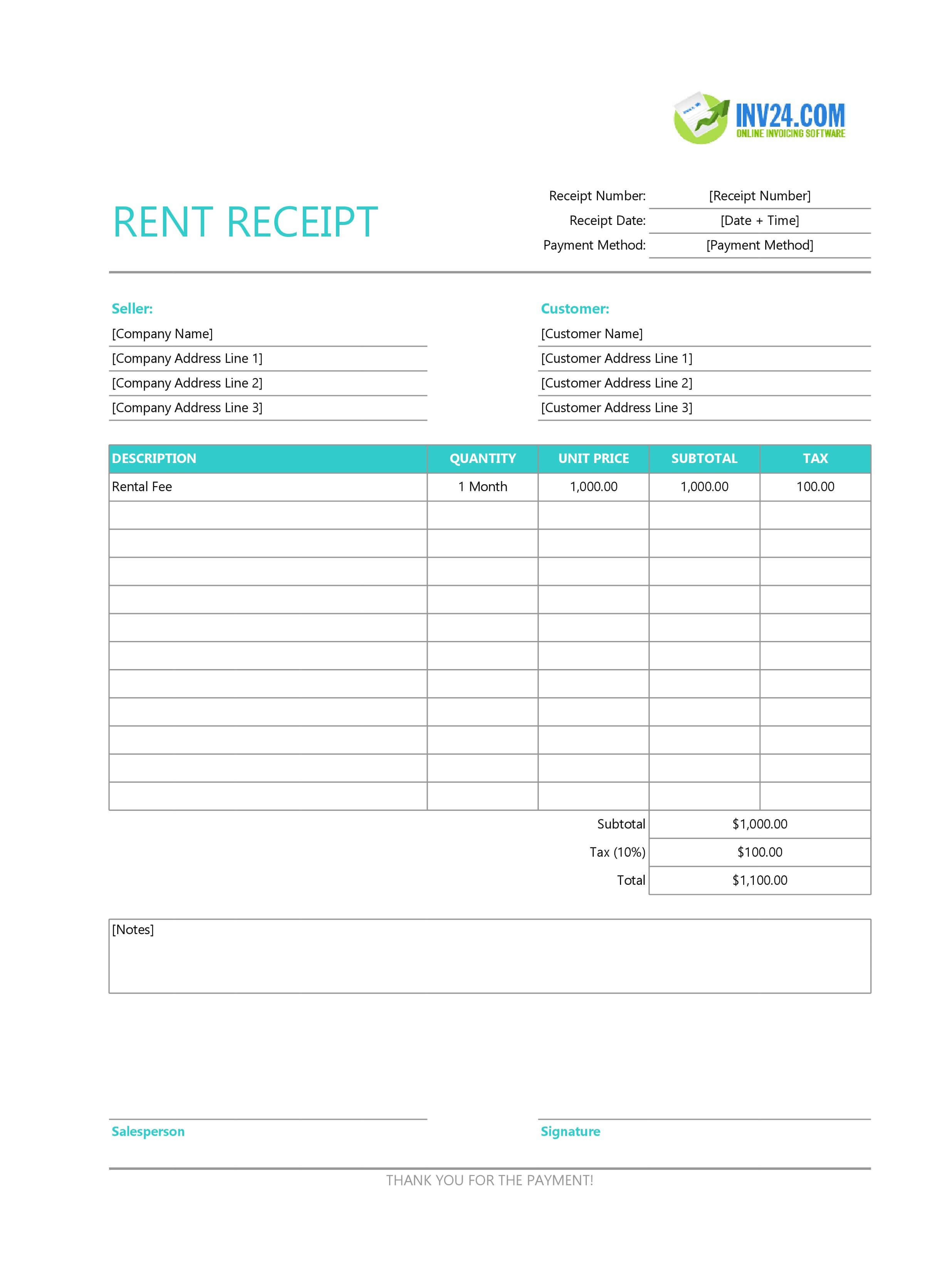 Editable Rent Receipt Template (Excel / Google Sheets) Editable Rent Receipt Template (Excel / Google Sheets)