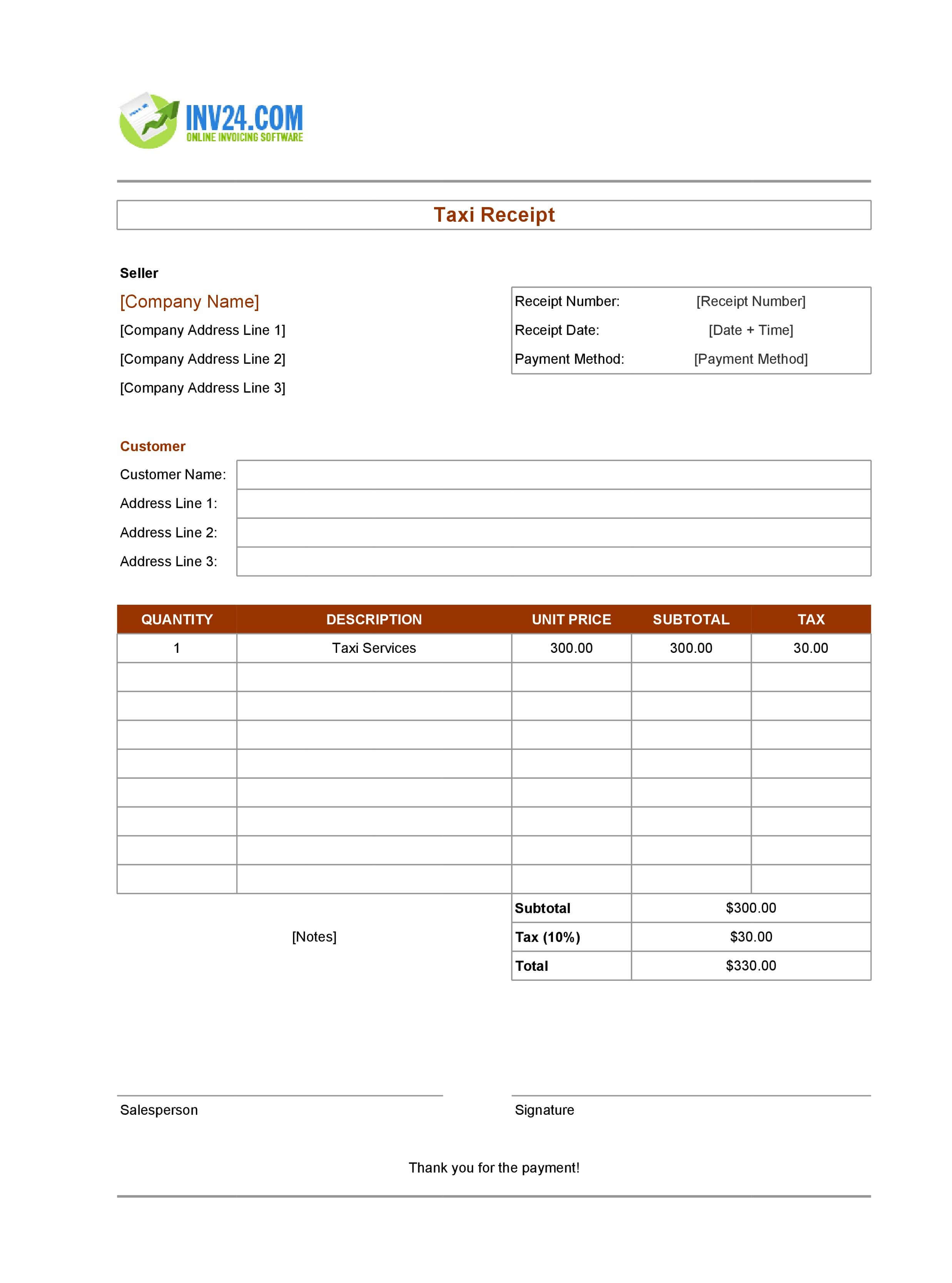Editable Taxi Receipt Template (Excel / Google Sheets) Editable Taxi Receipt Template (Excel / Google Sheets)