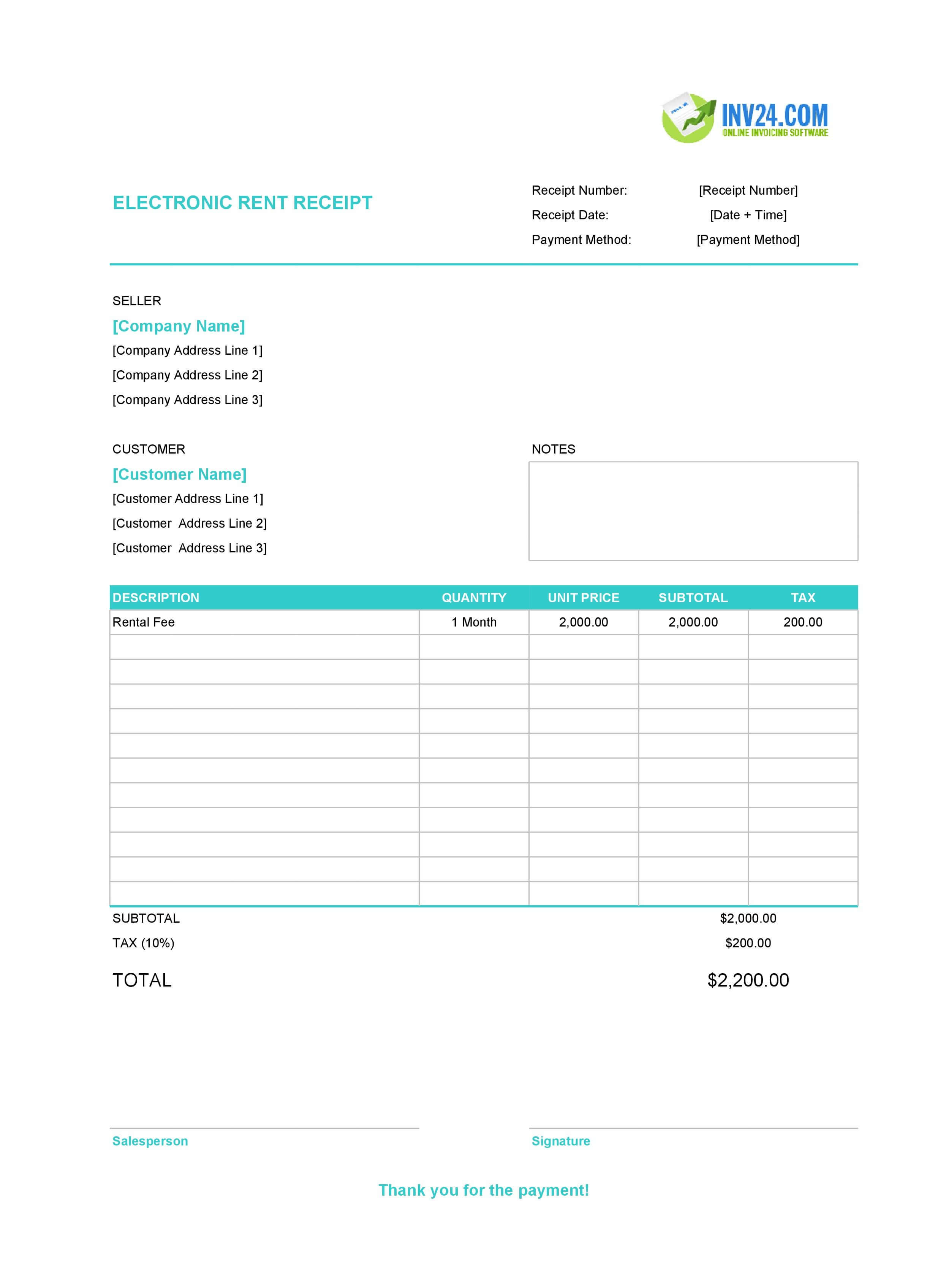 Electronic Rent Receipt Template (Excel / Google Sheets) Electronic Rent Receipt Template (Excel / Google Sheets)