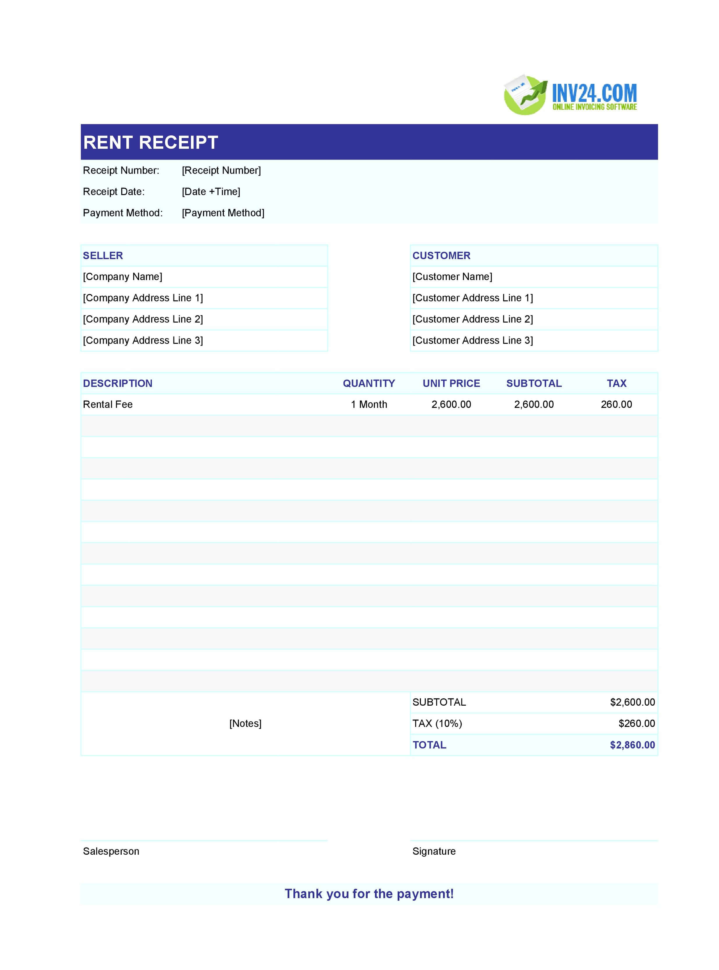 Free Rent Receipt Template (Excel / Google Sheets) Free Rent Receipt Template (Excel / Google Sheets)