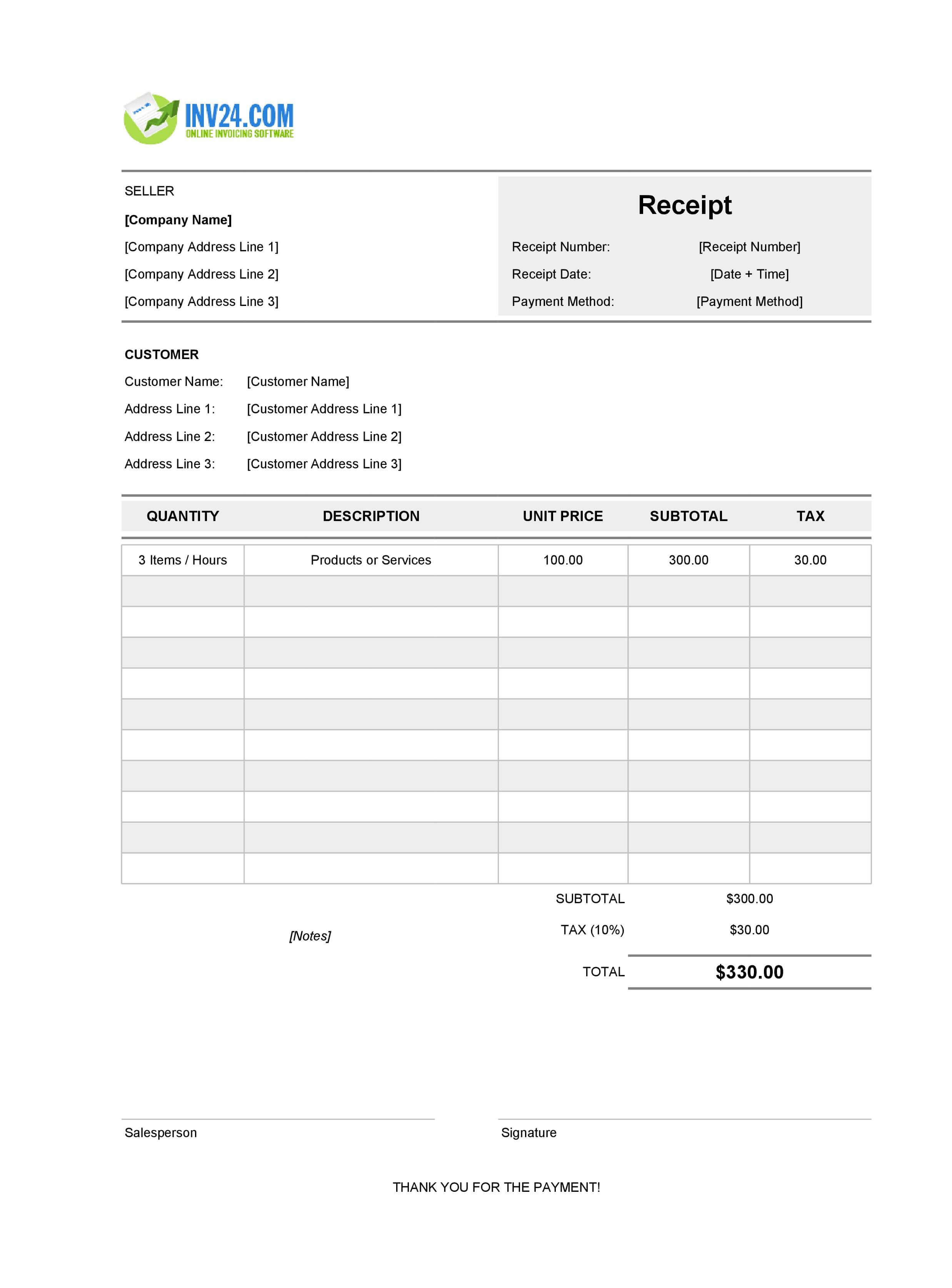 Proof of Payment Receipt Template (Excel / Google Sheets) Proof of Payment Receipt Template (Excel / Google Sheets)