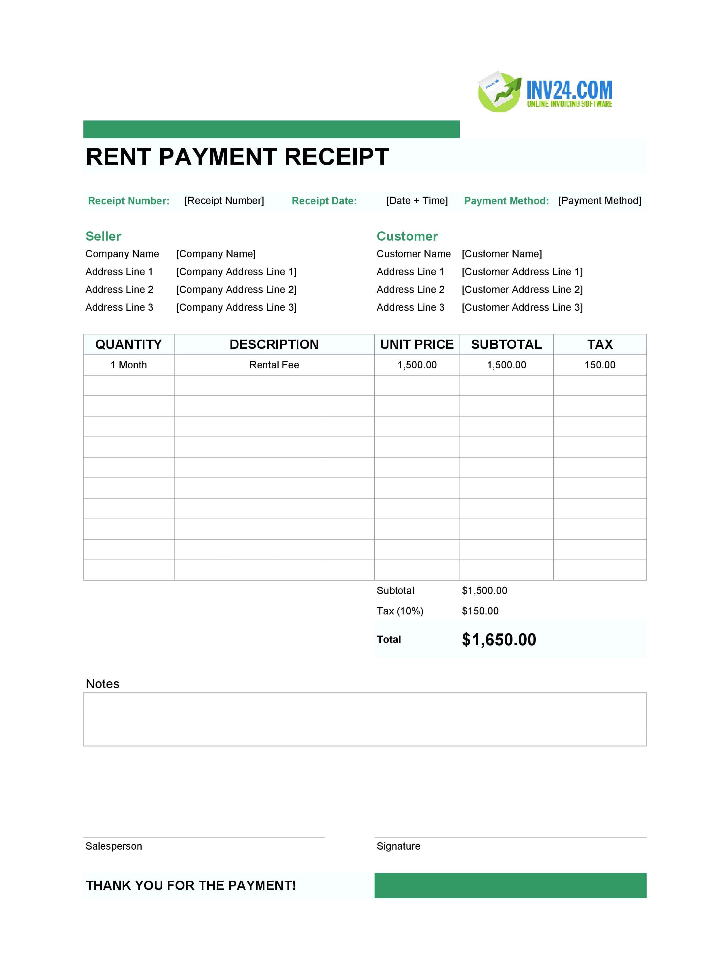 Rent Payment Receipt Template (Excel / Google Sheets) Rent Payment Receipt Template (Excel / Google Sheets)