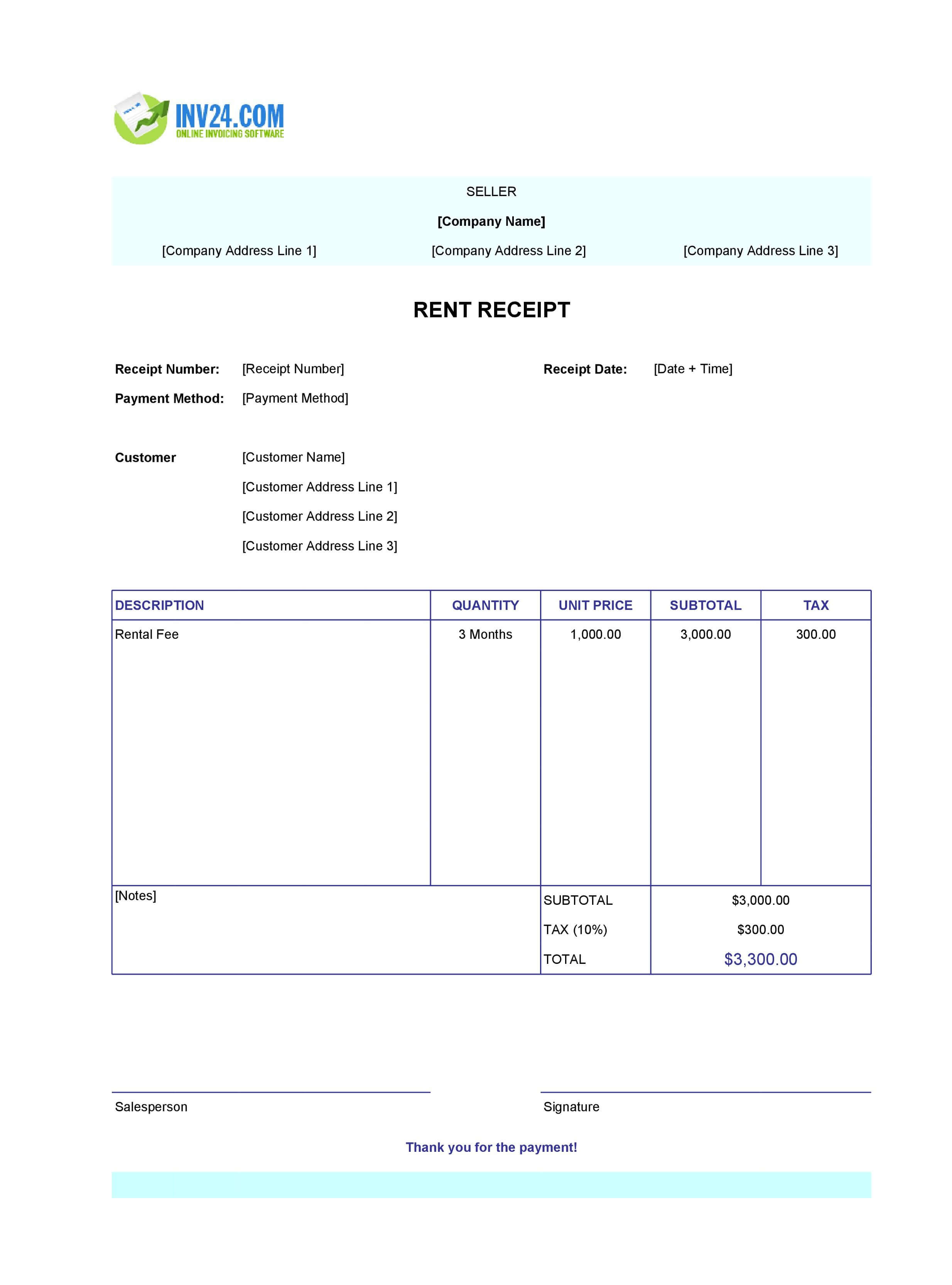 Simple Rent Receipt Template (Excel / Google Sheets) Simple Rent Receipt Template (Excel / Google Sheets)