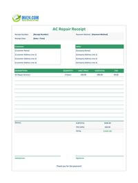ac repair receipt template ac repair receipt template
