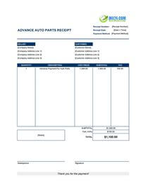 advance auto parts receipt template