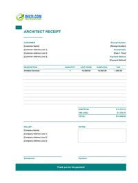 architect receipt template architect receipt template