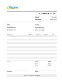 auto body receipt template auto body receipt template