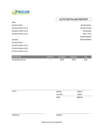 auto detailing receipt template