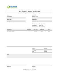 auto mechanic receipt template