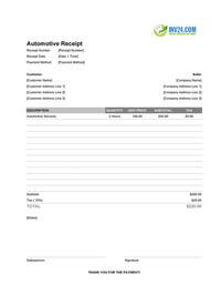 automotive receipt template automotive receipt template