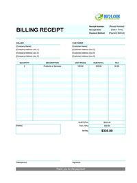 billing receipt template billing receipt template