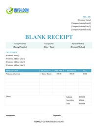 blank receipt template blank receipt template