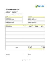 brokerage receipt template brokerage receipt template