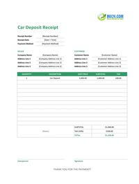 car deposit receipt template car deposit receipt template