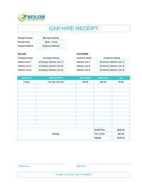 car hire receipt template car hire receipt template