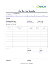 car service receipt template car service receipt template