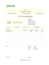 car towing receipt template car towing receipt template