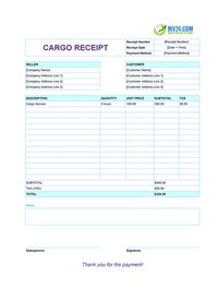 cargo receipt template cargo receipt template