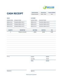 cash receipt template