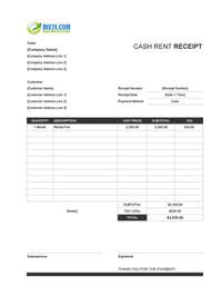 cash rent receipt template cash rent receipt template