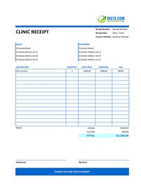 clinic receipt template clinic receipt template
