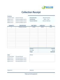 collection receipt template collection receipt template
