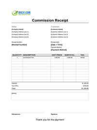 commission receipt template commission receipt template