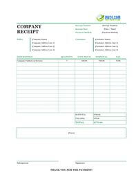 company receipt template company receipt template