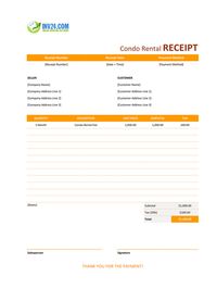 condo rental receipt template condo rental receipt template