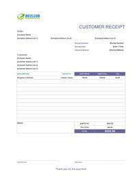 customer receipt template customer receipt template