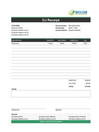 dj receipt template dj receipt template