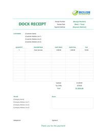 dock receipt template dock receipt template