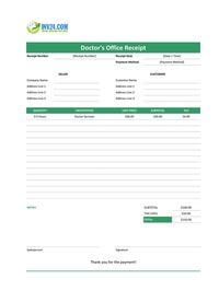 doctors office receipt template doctors office receipt template