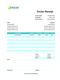 doctor receipt template