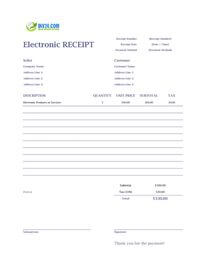 electronic receipt template electronic receipt template