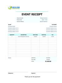 event receipt template event receipt template