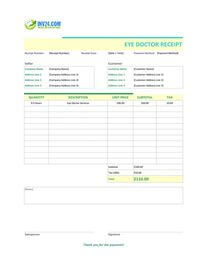 eye doctor receipt template eye doctor receipt template